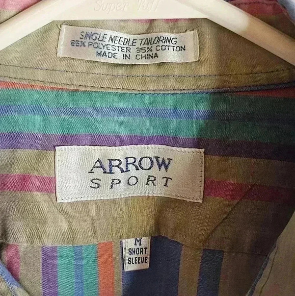 Vintage Arrow Sport Short Sleeve Button Up, Medium - Picture 3 of 3